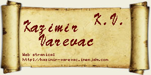 Kazimir Varevac vizit kartica